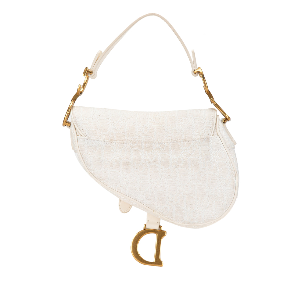 Pre-Loved Dior Mini Oblique Canvas Saddle Bag - Picture 3 of 8